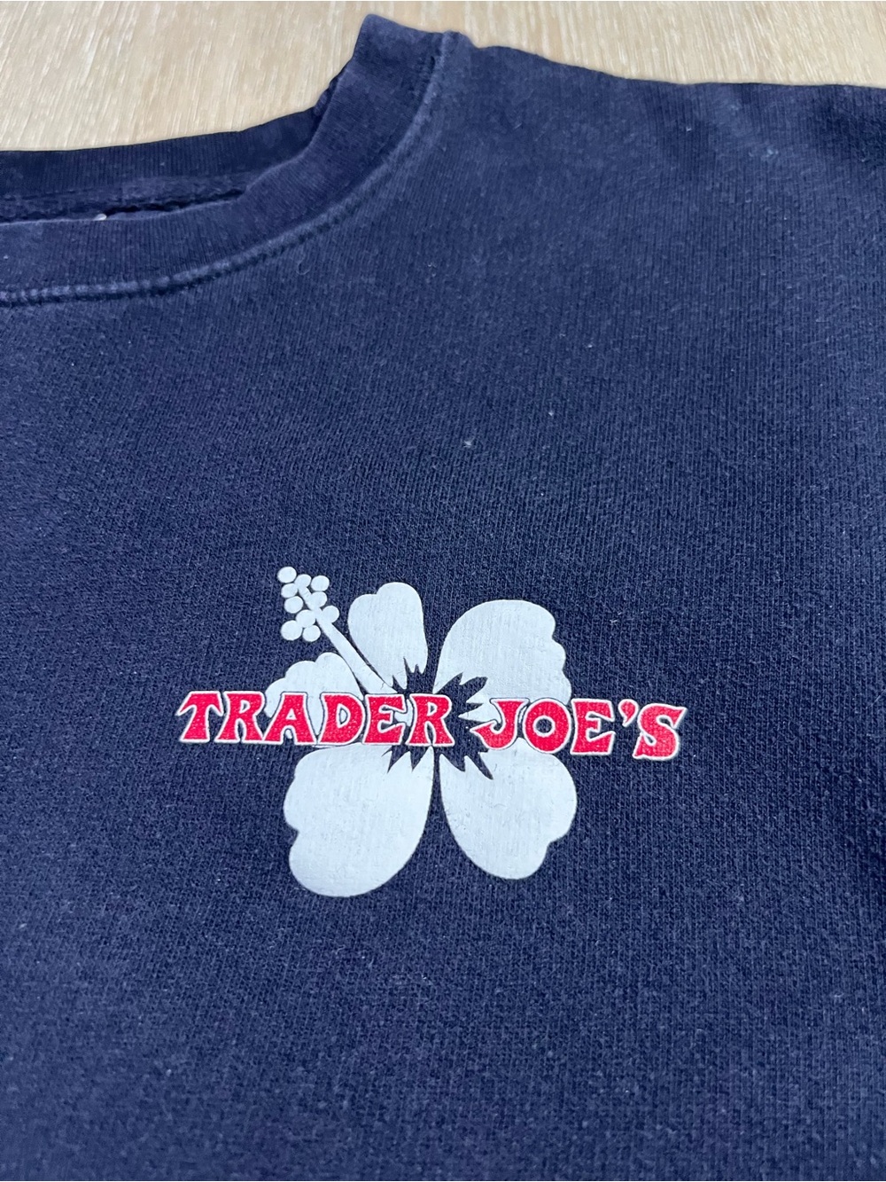 Trader Joe's Unisex Dark Navy Blue Hibiscus Sweatshirt - Picture 3 of 6